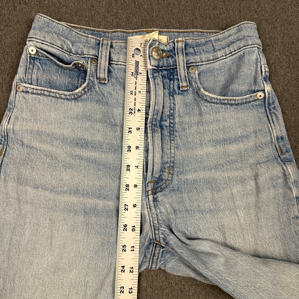 Madewell The Perfect Vintage Straight Jean Light Wash Raw Hem Women's 24 - Picture 6 of 10
